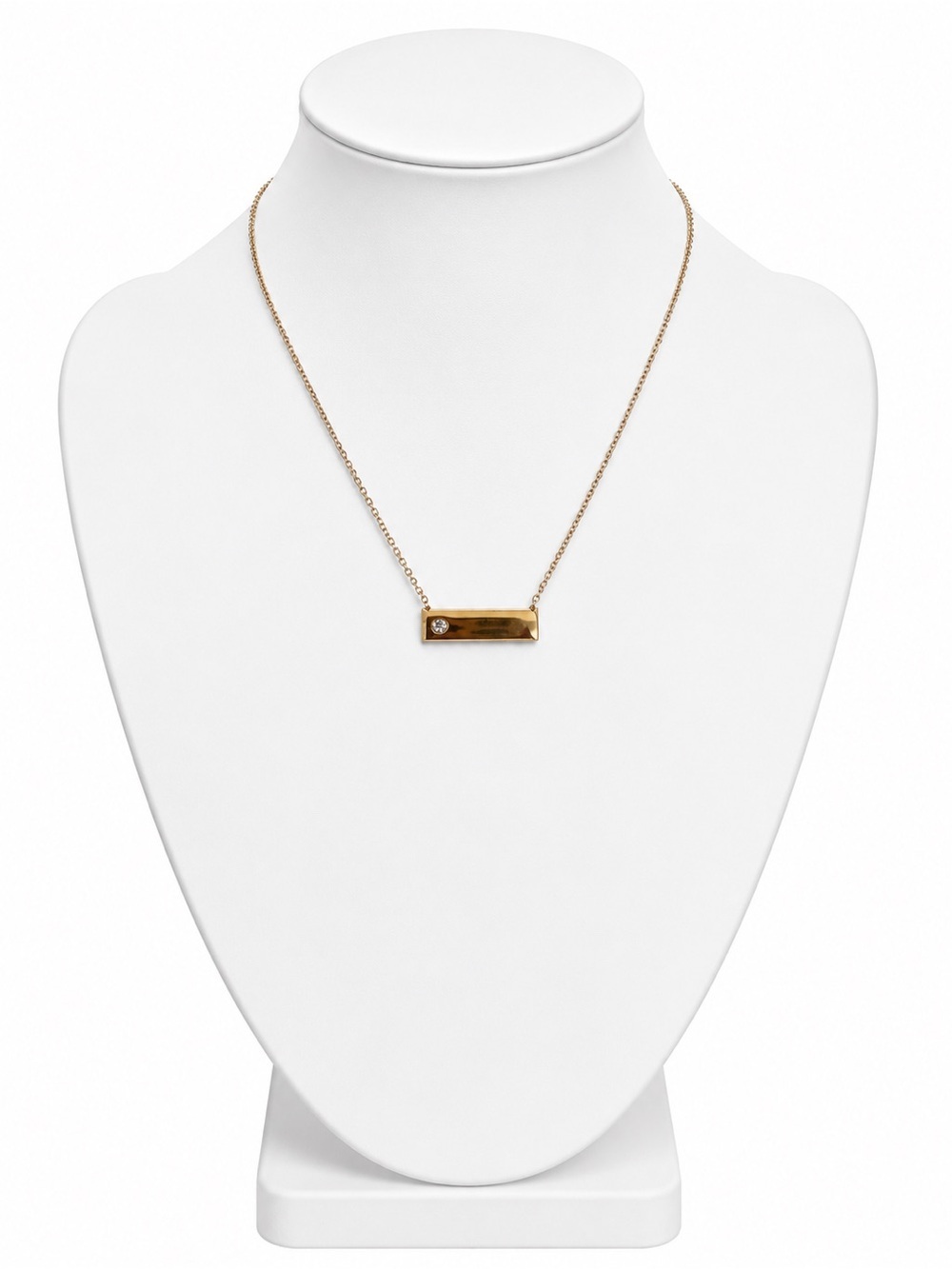 Plunder Goldtone Bar Adjustable Necklace Rhinestone Trendy Layering